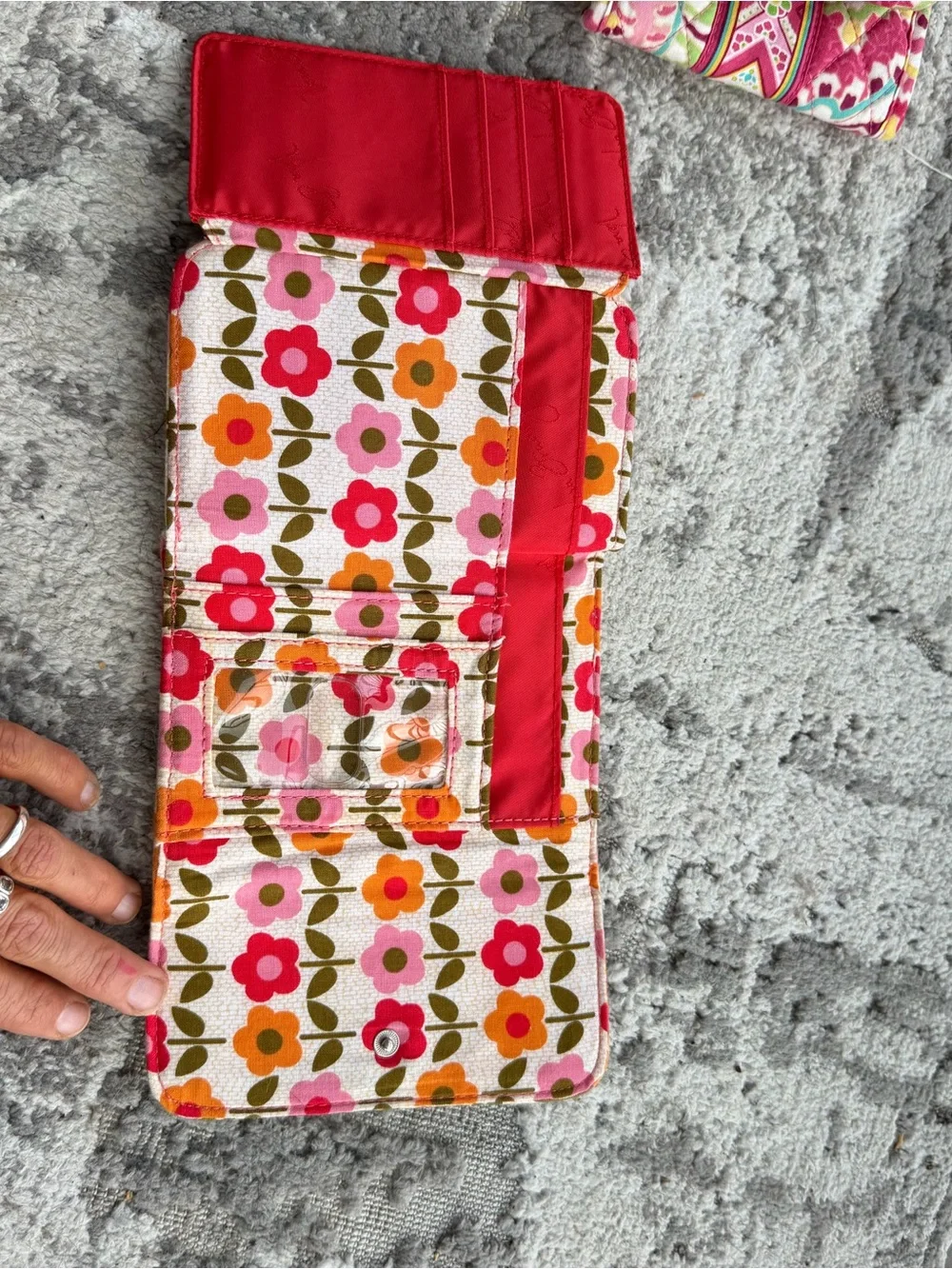 Vera Bradley Pink Floral Quilted Card Holder Wallet